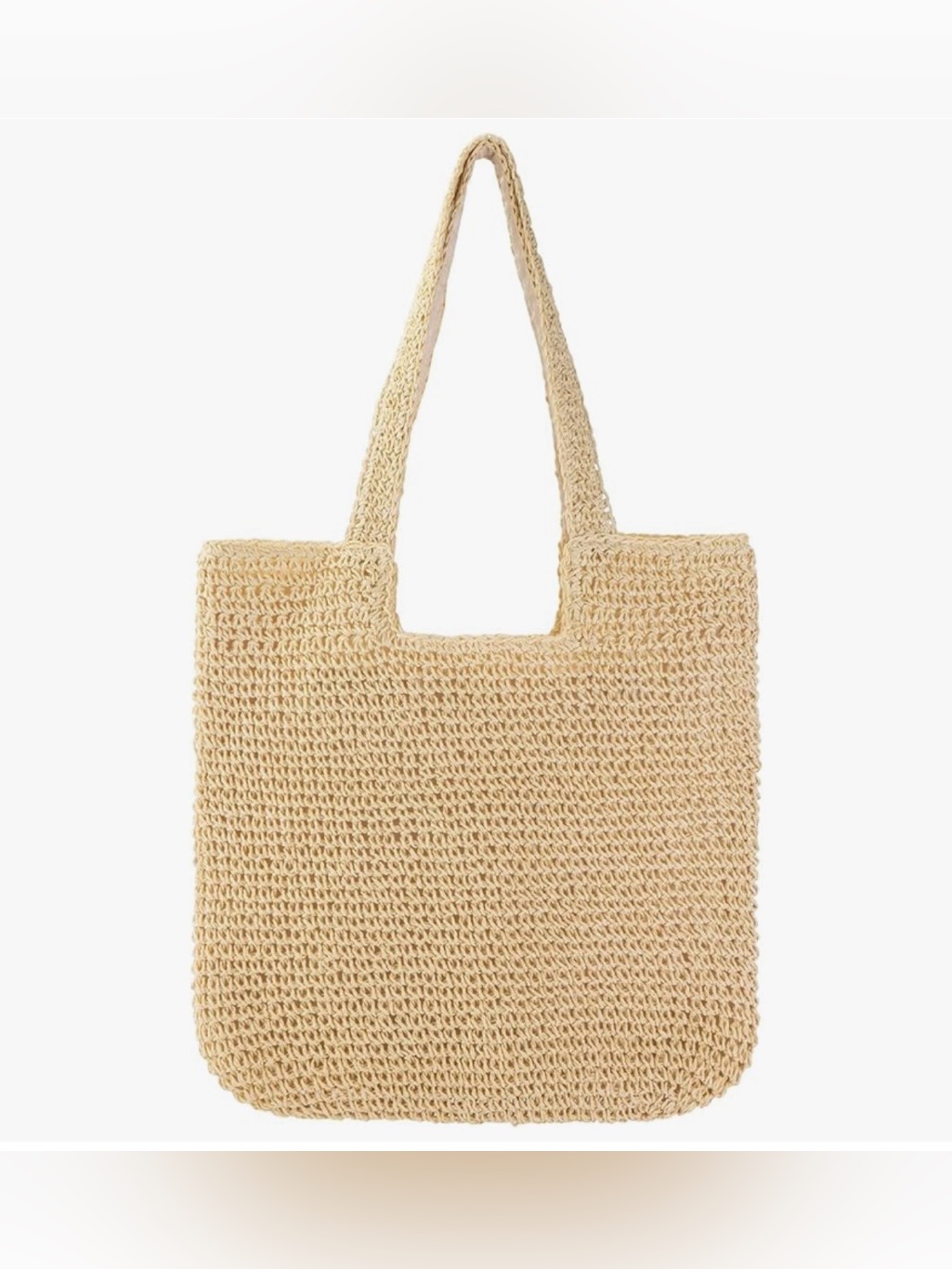 Amazon Woven Straw Tote Bag In Natural Beige